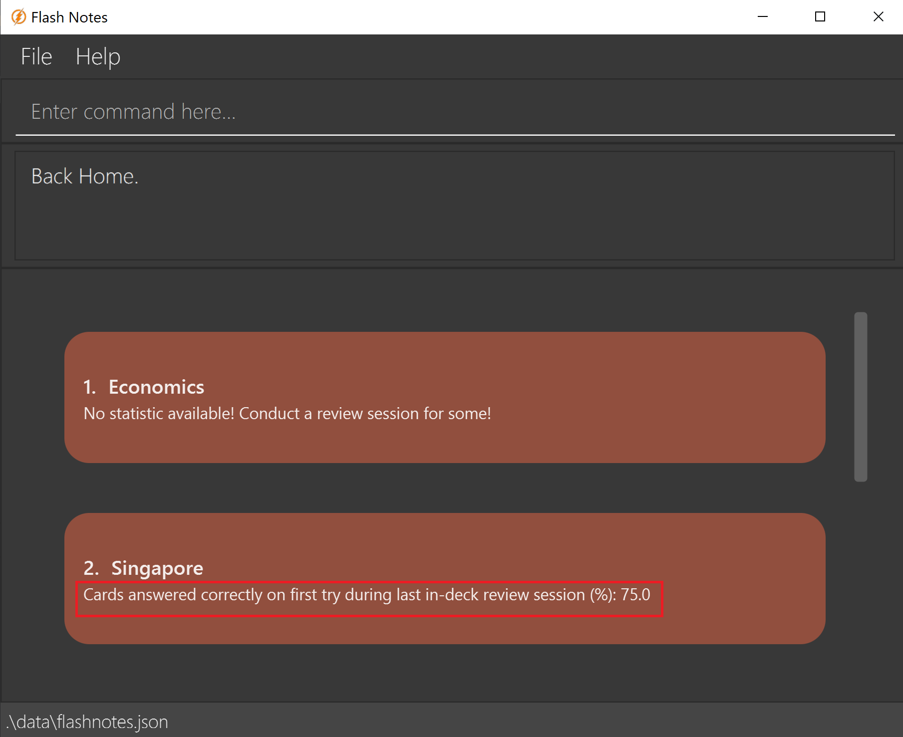 Review Statistics In Main Mode